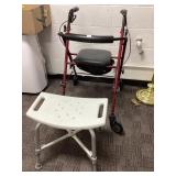 Mobility Walker with Seat and Shower Seat
