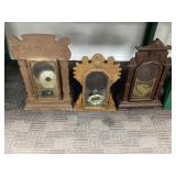 Three Carved Wood Clock Cases