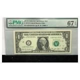 Cert.Currency 2013 $1 Federal Reserve Note PMG