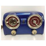 Crosley Blue Tabletop Radio with Red Accents