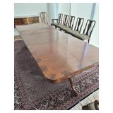 Solid Wood Dining Room Table w/Burled Wood Border