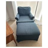 Upholstered Club Chair and Ottoman