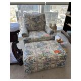 Upholstered Club Chair and Ottoman