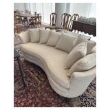 Kidney-Shaped Upholstered Sofa (good condition)