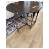 Solid Wood Dropleaf Table with Barley Twist Legs