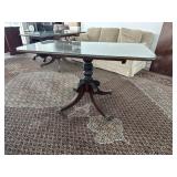 Solid Wood Side Table with Pedestal Base
