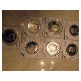 7 Proof Kennedy Half Dollars