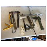Ball peen hammers, chalk gun, lug wrench, &
