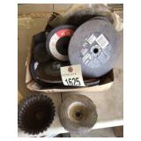 Lot of assorted grinding wheels and wire brush