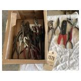 Box of various pliers