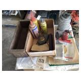Chalk lines & chalk, sandpaper, oiler can, roll