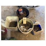4 containers of various nails & bolts