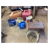 Lubricants ( not all full), mechanics stool,