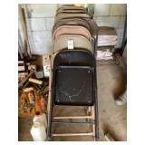 Group of 12 folding metal chairs