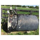 Steel diesel fuel tank with hand pump - appears to