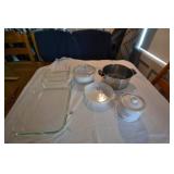 Assortment of baking dishes, mini crock pot