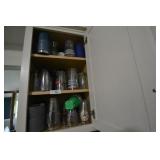 Cabinet full of glasses & cups