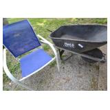Wheelbarrow, chair