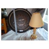 Large clock, small lamp