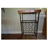 Wood & metal wine rack