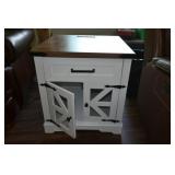 End table with electric plug