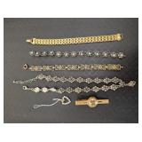 Women's Bracelets, Heart Pendant, and Tie Clip