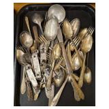 Tarnished Silverplate Flatware and Bottle Openers