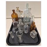 Vintage Bottles- Clear, Amber, and Embossed