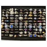 Huge Lot of Unsorted Rings w Ring Box