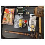 Vintage Fishing Reel, (2) Wooden Musical