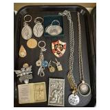 Metal Keychains, Necklaces, Pins