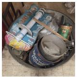Galvanized Tub with Tools and Hardware
