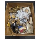 Small Box of Trinkets- Pins, Buttons, Pocket