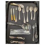 Quantity Silverware- Including Elephant Knives