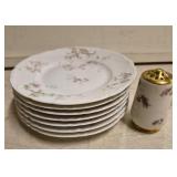(7) Theodore Havilan Limoges Plates and Salt