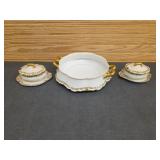 (3) Pcs of Havilan Limoges Clover Leaf.- Serving