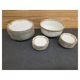 Qty of Havilan Limoges Clover Leaf Saucers, Bowl