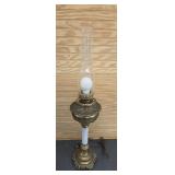 Antique Brass and Marble Parlor Lamp - 30' tall