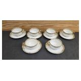 Set of (6) Havilan Limoges Clover Leaf Cups and