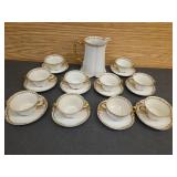 (10) Havilan Limoges Clover Leaf Tea Cups and