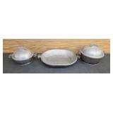 Vtg Cast Aluminum Guardian Service Lidded Bowls