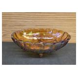 Carnival Glass Footed Fruit Bowl