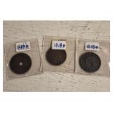 (3) 1848 - 49 United States of America Braided