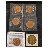 (6) Medallions- 1964 World's Fair Lincoln, Robert