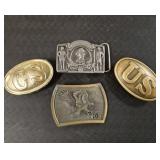 (4) Metal Belt Buckles