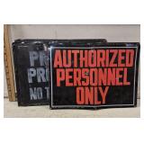 Qty Metal Signs- No Parking, For Sale, Keep Out