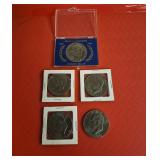 (5) Eisenhower Dollar Coins - 1971 - 76
