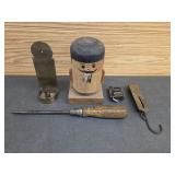 Brass Candlestick Holder, Pair.of Hanging Scales,