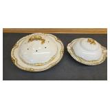 (2) Havilan Limoges Clover Leaf Butter Dish and