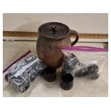 Antique Redware Crock 1 1/2 Gallon and Modern